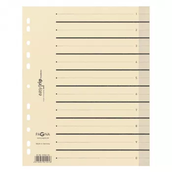 PAGNA File Dividers A4 Cardboard Beige 100 Pieces Unpunched 180 gsm 44063-09