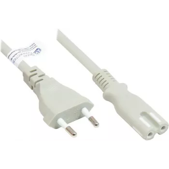 GoodConnections Euro toitekaabel Europistik Type C (sirge) – C7/Euro 8 pistikupesa (sirge), hall, 0,75 mm², 1,8 m, Good Connections® (P0370-GR018)