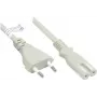GoodConnections Euro toitekaabel Europistik Type C (sirge) – C7/Euro 8 pistikupesa (sirge), hall, 0,75 mm², 1,8 m, Good Connections® (P0370-GR018)