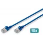 DIGITUS CAT 6A F-FTP Slim Patch-kaabel, vask, LSZH, 0,5 m, hall