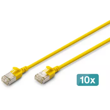 DIGITUS CAT 6A F-FTP Slim Patch-kaabel, vask, LSZH, 0,5 m, hall