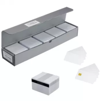 ICO MAGCARD250 Magnetribaga Kaardid, 250-pakk Valged PVC Plastikkaardid HiCo Magnetribaga, 30 mil, Krediitkaardi Suurus