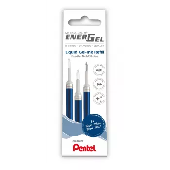 Pentel 3 EnerGel Gel Pen Refills Blue 0,7 mm