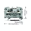 WAGO 2004-1201 Läbiv klemmliist, 2-juhiline, 800 V, 32 A, hall, 6,2 mm laius, CAGE CLAMP