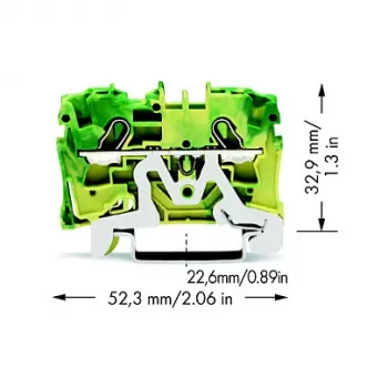 WAGO 2004-1207 TOPJOB® S Läbiv klemmliist, 6 mm², hall, DIN-roni paigaldus