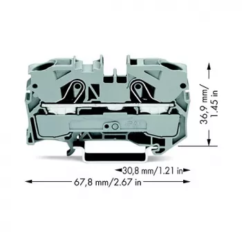 WAGO 2010-1201 Läbiv klemmliist, 10 mm², 800 V, hall