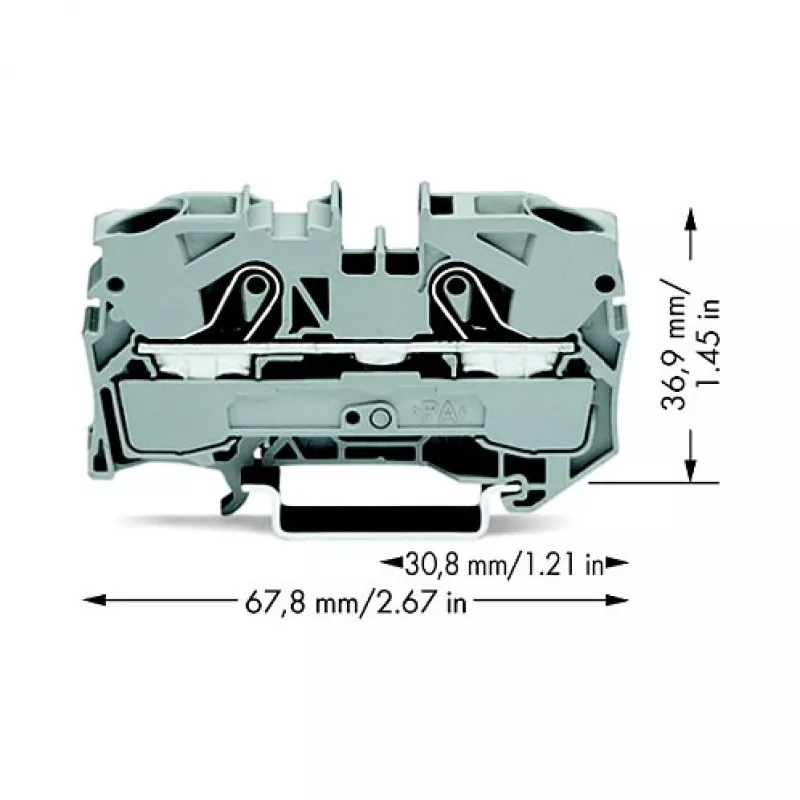 WAGO 2010-1201 Läbiv klemmliist, 10 mm², 800 V, hall