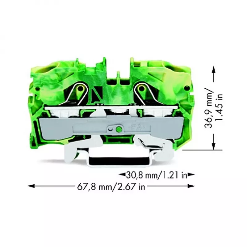 WAGO 2010-1207 Läbiv klemmliist, 10 mm², hall, CAGE CLAMP®