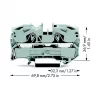 WAGO 2016-1201 Läbiv klemmliist, 16 mm², 800 V, hall, Push-in CAGE CLAMP