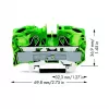 WAGO 2016-1207 TOPJOB® S 2-juhiga läbiv klemmliist, 16 mm², 1000 V, hall, DIN-siini paigaldus