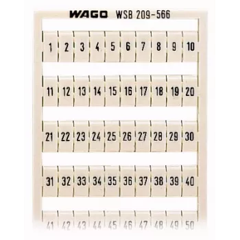 WAGO 209-566 Märgistusriba - Valge - 5 mm - 250 mm - Märgistamata - TOPJOB S klemmliistudele