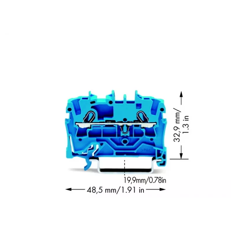 WAGO 2002-1204 4-juhiline suruühendusega klemmliist, 2,5 mm², 800 V, hall