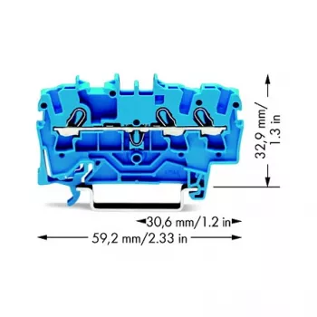 WAGO 2002-1304 3-juhiline suruühendusega klemmliist, 2,5 mm², 800 V, hall