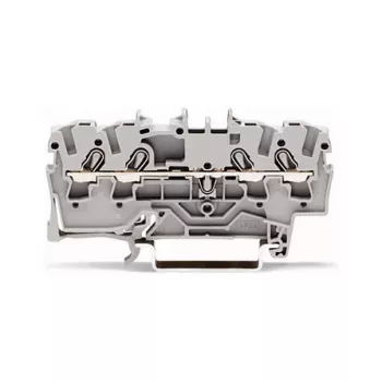 WAGO 2002-1401 Läbiv klemmliist, 4-juhiline, 2,5 mm², Push-in CAGE CLAMP, 800 V, hall
