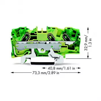 WAGO 2006-1307 Otsaplaat TOPJOB® S 2006 seeriale, hall, laius 7,5 mm, kõrgus 73,5 mm, sügavus 32,9 mm