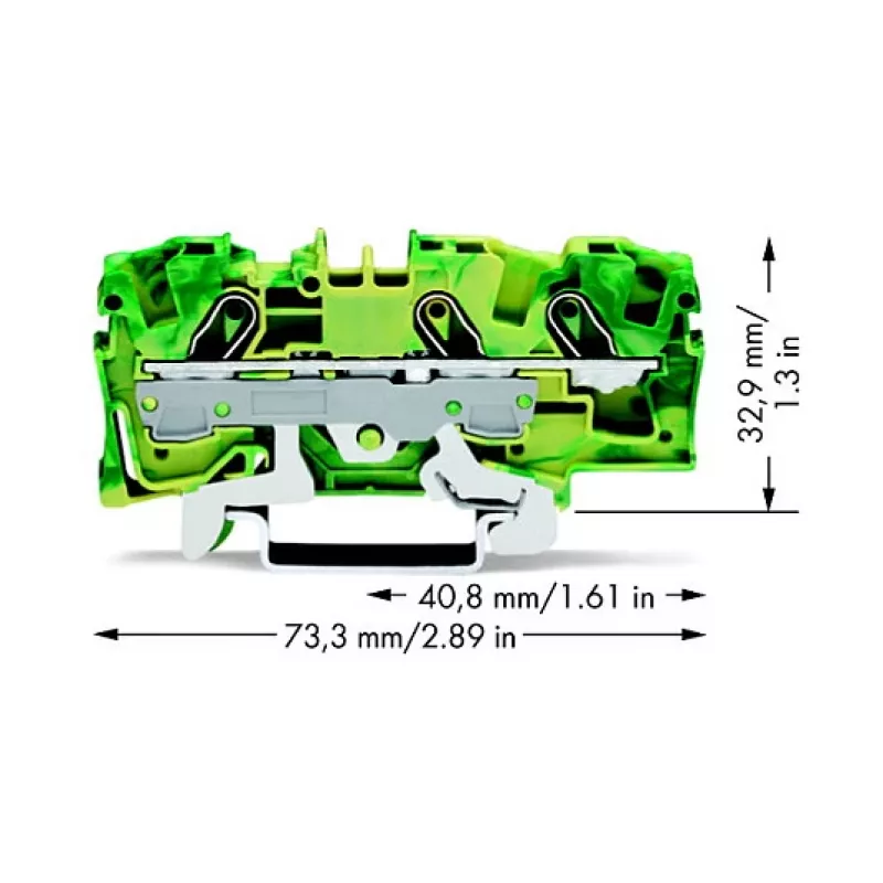 WAGO 2006-1307 Otsaplaat TOPJOB® S 2006 seeriale, hall, laius 7,5 mm, kõrgus 73,5 mm, sügavus 32,9 mm