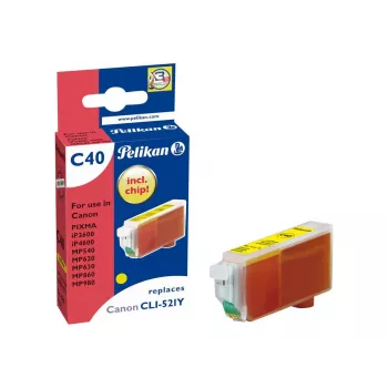 Pelikan Sobiv Tindikassett Canon CLI-521Y Kollane