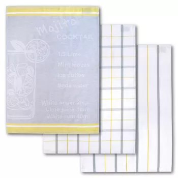 Dyckhoff Mojito Cocktail ruuduline nõudepesurätikute komplekt 3-osaline 50x70 cm