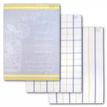 Dyckhoff Mojito Cocktail ruuduline nõudepesurätikute komplekt 3-osaline 50x70 cm