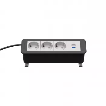 Kindermann CP Office lauatoiteplokk 4-kordne 3x Schuko 1x USB-A (7550000223)