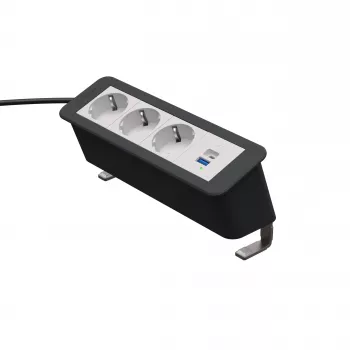 Kindermann CP Office lauatoiteplokk 4-kordne 3x Schuko 1x USB-A (7550000223)