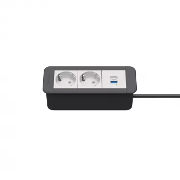 Kindermann CP Office Frame 3-kordne 2x Schuko 1x USB-C PD laua ühendusmoodul