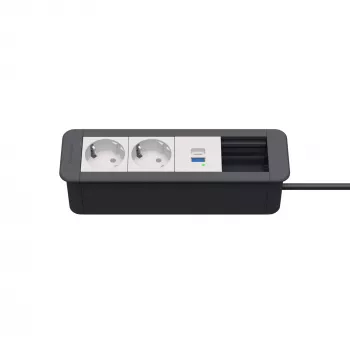 Kindermann CP Office Frame 4-Fold 2x Schuko 1x USB-C PD laua toite- ja andmemoodul