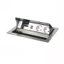 Kindermann CP Standard² VA 4f. lauaühenduspaneel 2x Schuko pistikupesa ja 1x USB-A laadimisportiga, hõbedane/must