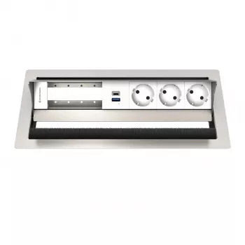 Kindermann CP Standard² VA 6f. 3xStr, 1xUSB Table Connection Panel