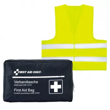 First Aid Only Mootorratta Esmaabikomplekt DIN 13167 Sinine Hoiatavestiga