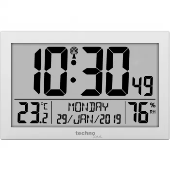 TECHNO LINE WS8016 BLADE HOME Digital Wall Clock with Indoor Temperature and Humidity