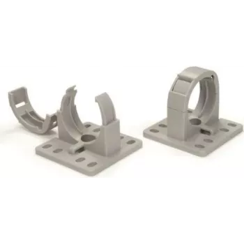 HellermannTyton CTCC-IWS37-MB65-PA66/6HIRHS-GY 20 Lainelise toru klamber, hall, 37mm, kruvikinnitus, PA66, pakk 20 tk