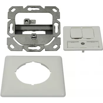 Synergy 21 Keystone Module Carrier Flush-Mounted Box for 2x TP Module, Pure White, Design-Compatible UAE (S216359)
