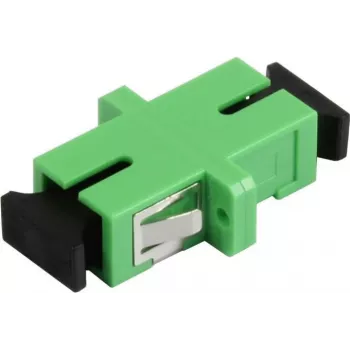 SYNERGY21 SC/APC fiiberoptiline adapter, singlemode, simpleks, PVC, keraamiline puks, äärikuga, roheline
