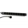 Synergy 21 ALLNET 19-tolline riiuli toiteplokk 9x CEE7/3 pistikupesa CEE7/7 pistikuga, 2m kaabel, must (S215390V4)