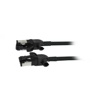 Synergy21 Patch Cable RJ45, CAT6A 500MHz, 0,5m, Black, S/FTP, Slimline Round d=4,5mm, TPE/LSZH (Superflex), AWG28, with CAT7 Raw Connector Rotatable Plug