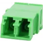 Synergy 21 S215678 LC/APC fiiberoptiline adapter sidur dupleks üherežiimiline 9/125µm keraamiline PVC flanžita roheline laserkaitselukuga