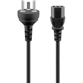 Goobay toitejuhe Taani K-tüüpi pistikuga ja IEC pesaga, 3 x 0,75 mm², 2 m, must (95732)