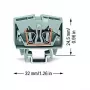WAGO 264-701 Läbiv klemmliist, 6 mm², 800 V, hall, CAGE CLAMP®
