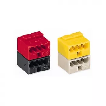WAGO 243-212 PUSH WIRE® Ühendus, 2-juhtmeline, 6 A, 250 V, hall/kollane, polüamiid