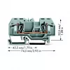 WAGO 282-901 3-juhiline CAGE CLAMP klemmliist, 10 mm², hall, DIN-35 rööpale