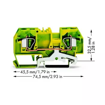 WAGO Maandusjuhi klemmplokk Roheline-Kollane 0.2-6 mm² 282-907