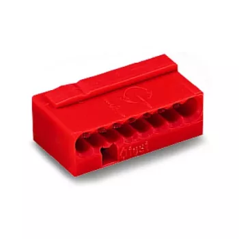 WAGO 243-808 PUSH WIRE® Ühenduskarbi pistik, 8-juhiga, punane, 0,5-2,5 mm²