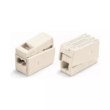 WAGO 224-112 2-juhiline kompaktne ühendusklemm, 400V, 24A, 1-2,5mm², Push-in, valge/läbipaistev