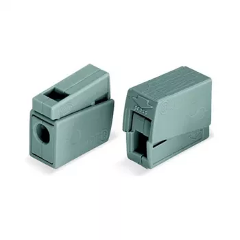 WAGO 224-101 1-juhiline 2-sõlmeline Push-in CAGE CLAMP klemmliist, 400 V, 24 A, 0,5-2,5 mm², läbipaistev/hall