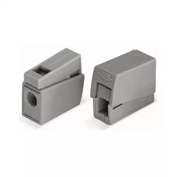 WAGO 224-101 1-juhiline 2-sõlmeline Push-in CAGE CLAMP klemmliist, 400 V, 24 A, 0,5-2,5 mm², läbipaistev/hall