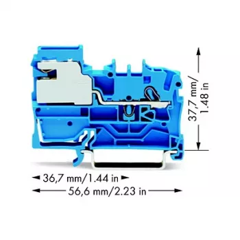 WAGO 2002-7114 2-juhiline Push-in klemmliist, 2,5 mm², 800 V, hall