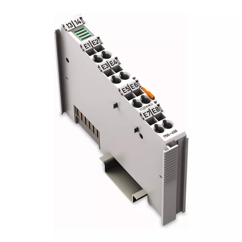 WAGO 750-430 Digitaalne sisendmoodul, 8 kanalit, 24 VDC, 500 V isolatsioon, DIN-riiulile paigaldus