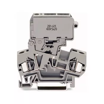 WAGO 281-611 TOPJOB® S Läbiv klemmliist, 3 ühenduspunkti, 6 mm², hall, DIN-35 rööpale