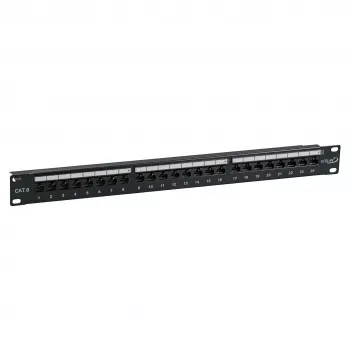 EFB-Elektronik ECOLAN Patch Panel UTP 24xRJ45 Cat.6 19 inch 1U RAL9005 Must
